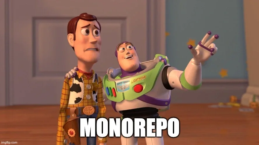 Buzz Lightyear showing monorepo everywhere